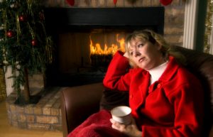 Woman grieving during the holidays